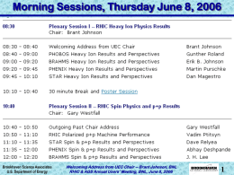 Morning Sessions, Thursday June 8, 2006 1