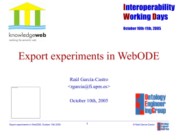 Export experiments in WebODE I W D