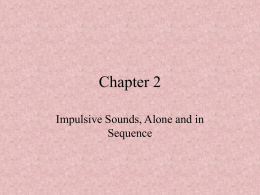 Chapter 2 Impulsive Sounds, Alone and in Sequence