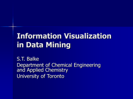 Information Visualization in Data Mining S.T. Balke Department of Chemical Engineering