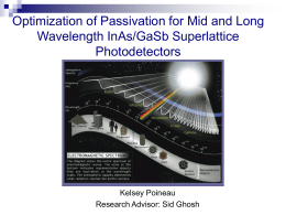 Optimization of Passivation for Mid and Long Wavelength InAs/GaSb Superlattice Photodetectors Kelsey Poineau