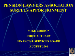 PENSION LAWYERS ASSOCIATION SURPLUS APPORTIONMENT MIKE CODRON CHIEF ACTUARY