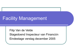 Facility Management Filip Van de Velde Stagedoend Inspecteur van Financiën