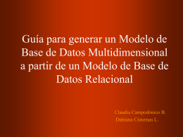 Guía para generar un Modelo de Base de Datos Multidimensional Datos Relacional