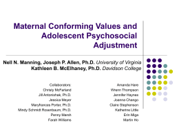 Maternal Conforming Values and Adolescent Psychosocial Adjustment