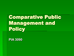 Comparative Public Management and Policy PIA 3090