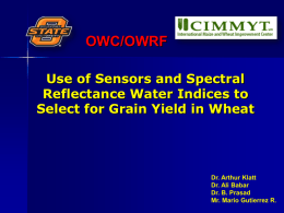OWC/OWRF Use of Sensors and Spectral Reflectance Water Indices to