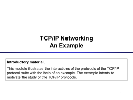 TCP/IP Networking An Example