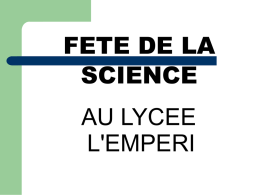 FETE DE LA SCIENCE AU LYCEE L'EMPERI
