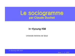 Le sociogramme par Claude Duchet In-Kyoung KIM Université féminine de Séoul