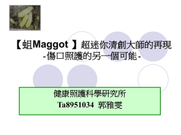 Maggot 超迷你清創大師的再現 -傷口照護的另一個可能- 健康照護科學研究所