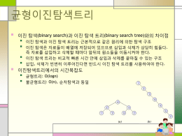 균형이진탐색트리 이진 탐색(binary search)과 이진 탐색 트리(binary search tree)와의 차이점