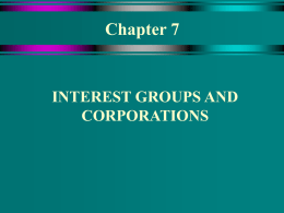 Chapter 7 INTEREST GROUPS AND CORPORATIONS