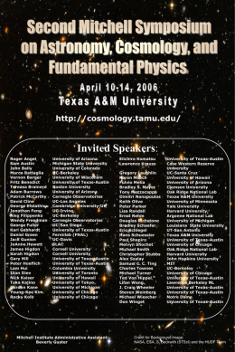 Roger Angel University of Arizona Eiichiro Komatsu University of Texas-Austin