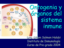 Ontogenia y órganos del sistema inmune