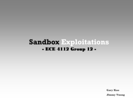 Sandbox Exploitations - ECE 4112 Group 12 - Gary Kao