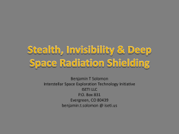 Benjamin T Solomon Interstellar Space Exploration Technology Initiative iSETI LLC P.O. Box 831