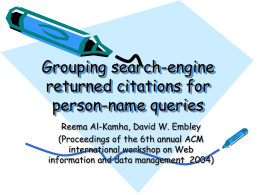 Grouping search-engine returned citations for person-name queries