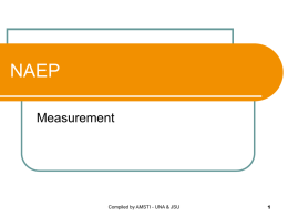 NAEP Measurement Compiled by AMSTI - UNA &amp; JSU 1