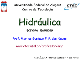 Hidráulica Prof. Marllus Gustavo F. P. das Neves www.ctec.ufal.br/professor/mgn Universidade Federal de Alagoas