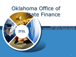 Oklahoma Office of State Finance ITIL Information Services Division