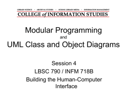 Modular Programming UML Class and Object Diagrams Session 4