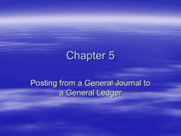 Chapter 5 Posting from a General Journal to a General Ledger