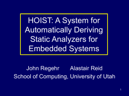 HOIST: A System for Automatically Deriving Static Analyzers for Embedded Systems