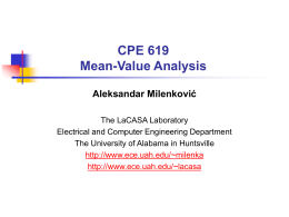 CPE 619 Mean-Value Analysis Aleksandar Milenković