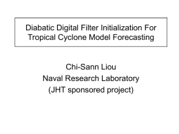 Diabatic Digital Filter Initialization For Tropical Cyclone Model Forecasting Chi-Sann Liou