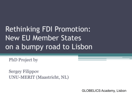 Rethinking FDI Promotion: New EU Member States PhD Project by