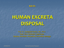 HUMAN EXCRETA DISPOSAL Bab 01.