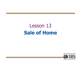 Lesson 13 Sale of Home