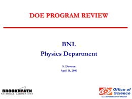 DOE PROGRAM REVIEW BNL Physics Department S. Dawson