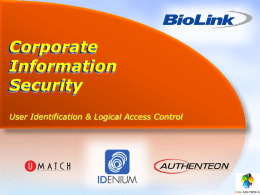 Corporate Information Security User Identification &amp; Logical Access Control