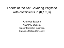 } Facets of the Set-Covering Polytope with coefficients in {0,1,2,3 Anureet Saxena