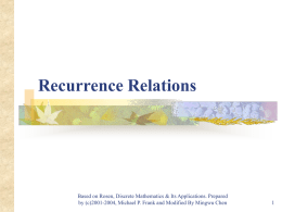 Recurrence Relations Module #1 - Logic