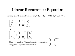 Linear Recurrence Equation   