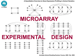 MICROARRAY EXPERIMENTAL DESIGN A Quantitative Overview to Gene Expression Profiling in Animal Genetics