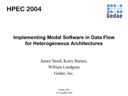 HPEC 2004 Implementing Modal Software in Data Flow for Heterogeneous Architectures