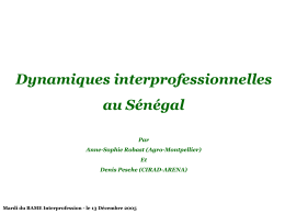 Dynamiques interprofessionnelles au Sénégal Par Anne-Sophie Robast (Agro-Montpellier)