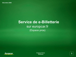 Service de e-Billetterie sur europcar.fr (Espace pros) 1