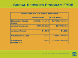 Social Services Program FY08