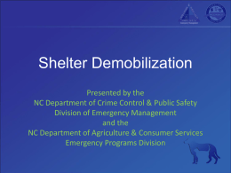 Shelter Demobilization