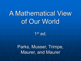 A Mathematical View of Our World 1 ed.