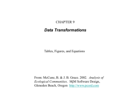 Data Transformations CHAPTER 9 Tables, Figures, and Equations Analysis of