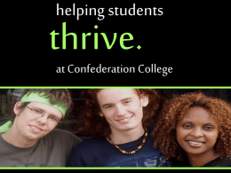 thrive. helping students at Confederation College