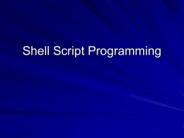 Shell Script Programming