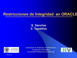 Restricciones de Integridad  en ORACLE E. Sánchez E. Tejadillos