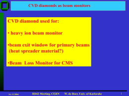 CVD diamond used for: (heat spreader material?) heavy ion beam monitor
